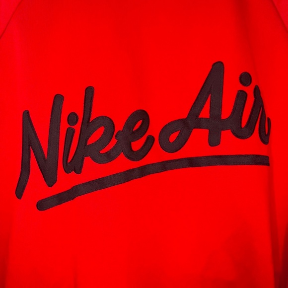 NIKE AIR Sportswear, Lightweight Track Jacket, Sewn Text, Red-Black-White, L - Picture 11 of 12